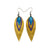 Nativas [3 Layer] // Leather Earrings - Gold, Purple, Turquoise