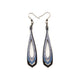 Saturā Leather Earrings 11 // Black, Blue Pearl, Silver