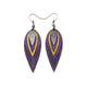 Nativas [3 Layer] // Leather Earrings - Purple, Gold, Silver