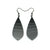 Gem Point [16R] // Acrylic Earrings - Brushed Silver, Black