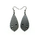 Gem Point [42] // Acrylic Earrings - Brushed Silver, Black