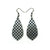 Gem Point [35] // Acrylic Earrings - Brushed Silver, Black