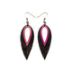 Nativas [2 Layer] // Leather Earrings - Black, Fuchsia