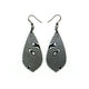 Gem Point [43] // Acrylic Earrings - Brushed Silver, Black