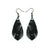 Gem Point [28R] // Acrylic Earrings - Brushed Silver, Black