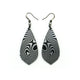 Gem Point [40] // Acrylic Earrings - Brushed Silver, Black
