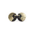 Circle Stud Earrings [Abstract_3] // Acrylic - Brushed Gold, Black