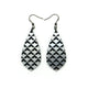 Gem Point [36] // Acrylic Earrings - Brushed Silver, Black