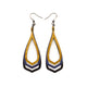 Saturā Leather Earrings 10 // Black, Purple Pearl, Gold