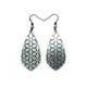 Gem Point [32] // Acrylic Earrings - Brushed Silver, Black