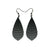 Gem Point [08R] // Acrylic Earrings - Brushed Silver, Black