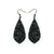 Gem Point [44R] // Acrylic Earrings - Brushed Silver, Black