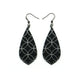 Gem Point [39R] // Acrylic Earrings - Brushed Silver, Black