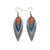 Nativas [3 Layer] // Leather Earrings - Silver, Turquoise, Orange