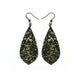 Gem Point [21R] // Acrylic Earrings - Brushed Gold, Black