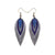 Nativas [3 Layer] // Leather Earrings - Silver, Purple, Blue