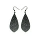 Gem Point [01R] // Acrylic Earrings - Brushed Silver, Black