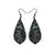Gem Point [21R] // Acrylic Earrings - Brushed Silver, Black