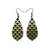 Gem Point [36R] // Acrylic Earrings - Brushed Gold, Black