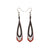 Saturā Leather Earrings 11 // Red Pearl, Silver, Black