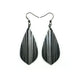 Gem Point [15] // Acrylic Earrings - Brushed Silver, Black