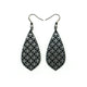 Gem Point [37R] // Acrylic Earrings - Brushed Silver, Black