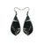 Gem Point [23R] // Acrylic Earrings - Brushed Silver, Black