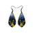 Gem Point [22] // Acrylic Earrings - Celestial Blue, Gold
