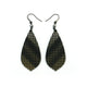 Gem Point [11R] // Acrylic Earrings - Brushed Gold, Black
