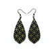 Gem Point [38R] // Acrylic Earrings - Brushed Gold, Black