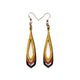 Saturā Leather Earrings 11 // Black, Red Pearl, Gold