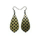 Gem Point [34R] // Acrylic Earrings - Brushed Gold, Black