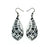 Gem Point [04] // Acrylic Earrings - Brushed Silver, Black