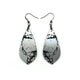 Gem Point [23] // Acrylic Earrings - Brushed Silver, Black