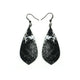 Gem Point [26R] // Acrylic Earrings - Brushed Silver, Black