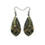 Gem Point [04R] // Acrylic Earrings - Brushed Gold, Black