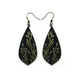 Gem Point [07R] // Acrylic Earrings - Brushed Gold, Black