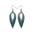 Nativas [2 Layer] // Leather Earrings - Turquoise, Silver