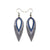 Nativas [2 Layer] // Leather Earrings - Silver, Blue