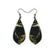 Gem Point [23R] // Acrylic Earrings - Brushed Gold, Black