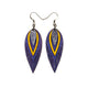 Nativas [3 Layer] // Leather Earrings - Purple, Yellow, Silver