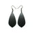 Gem Point [09R] // Acrylic Earrings - Brushed Silver, Black