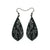 Gem Point [07R] // Acrylic Earrings - Brushed Silver, Black