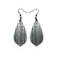 Gem Point [29] // Acrylic Earrings - Brushed Silver, Black