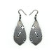 Gem Point [41] // Acrylic Earrings - Brushed Silver, Black