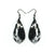 Gem Point [27R] // Acrylic Earrings - Brushed Silver, Black
