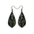 Gem Point [07R] // Acrylic Earrings - Brushed Gold, Black