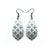 Gem Point [38] // Acrylic Earrings - Brushed Silver, Black