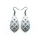 Gem Point [38] // Acrylic Earrings - Brushed Silver, Black