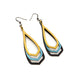 Saturā Leather Earrings 10 // Black, Turquoise Pearl, Gold